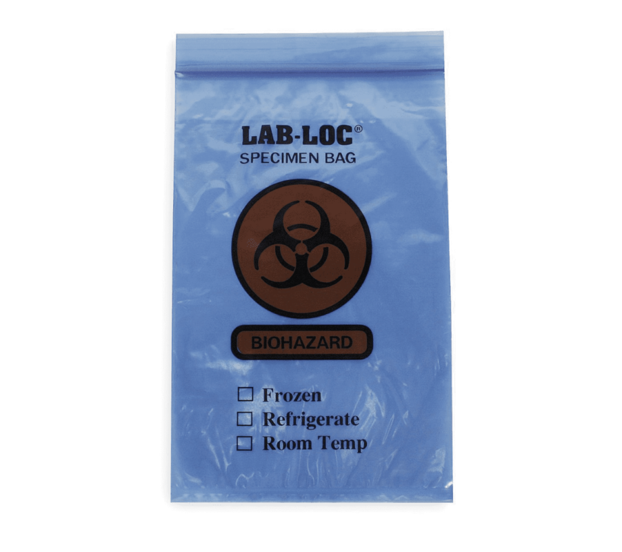 Lab-Loc Specimen Biohazard Bags, Blue | MedCentral Supply